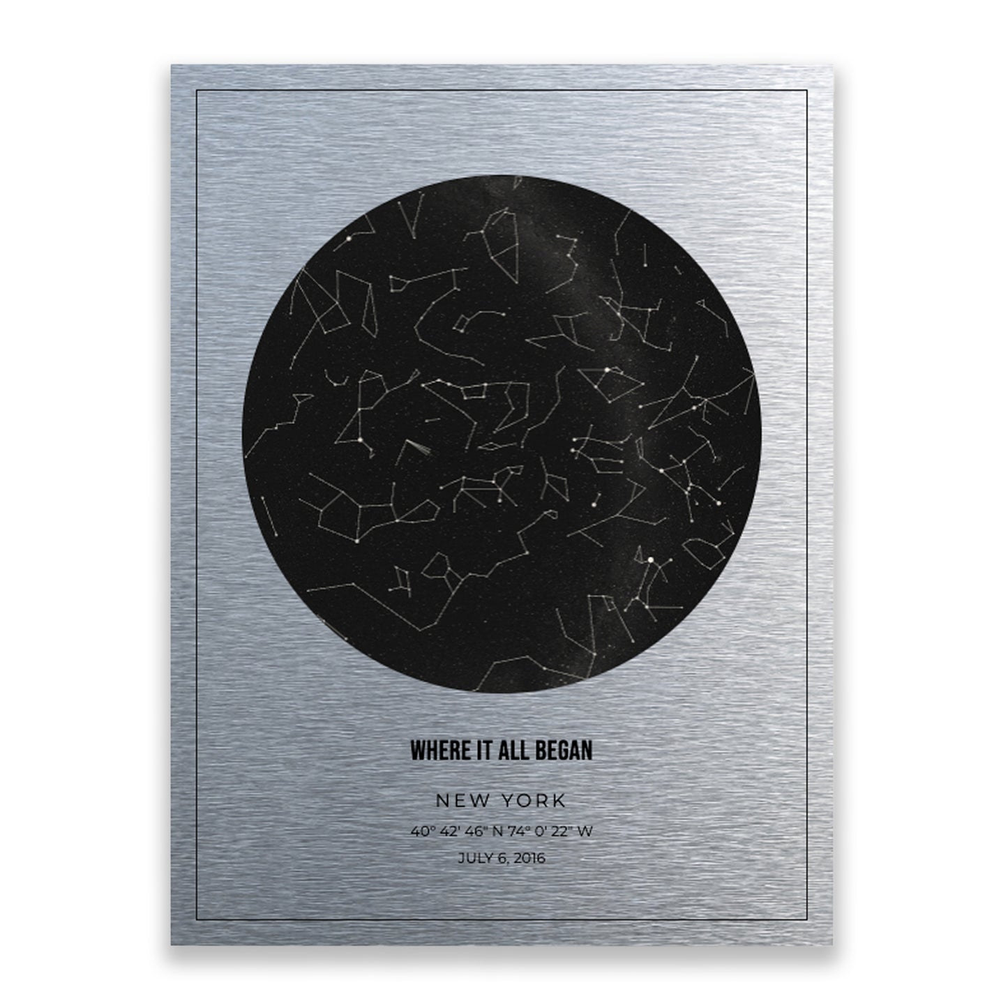 10th Anniversary Gift | Tin Star Map | Metal Anniversary Gift