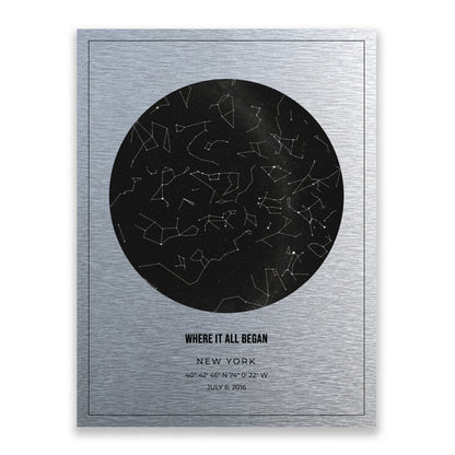 10th Anniversary Gift | Tin Star Map | Metal Anniversary Gift